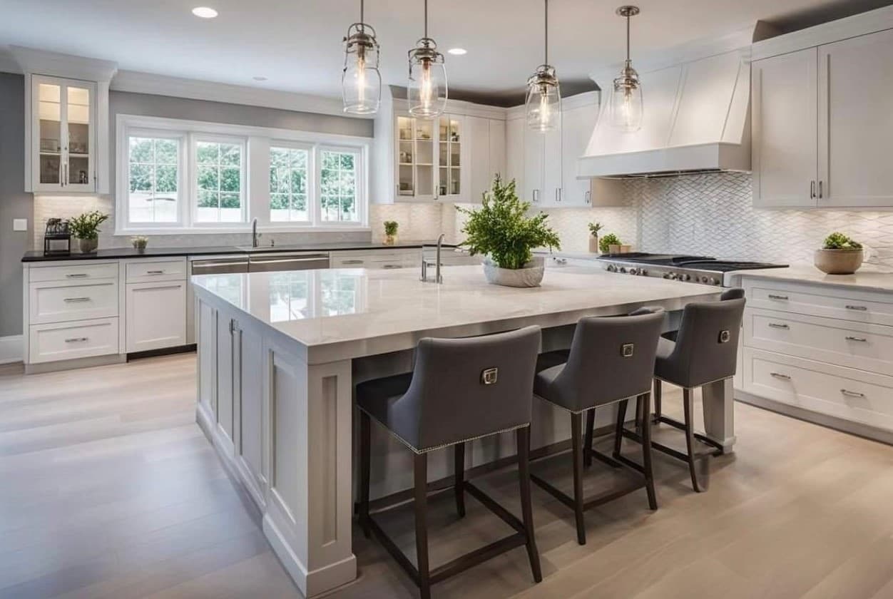 Modern remodeled kitchen interior